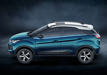 Tata Nexon EV in signature teal blue