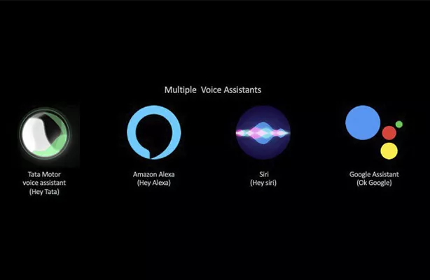 Multiple Voice Assistants (“Hey TATA” ,Alexa, Siri, Google Assistant)